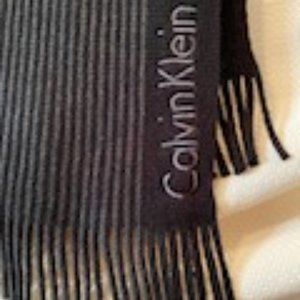 Calvin Klein black mens scarf, 100% acrylic